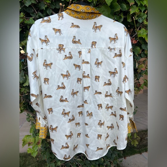 Zara Tiger Print Satin Shirt 1932/223/712 - Picture 3 of 5
